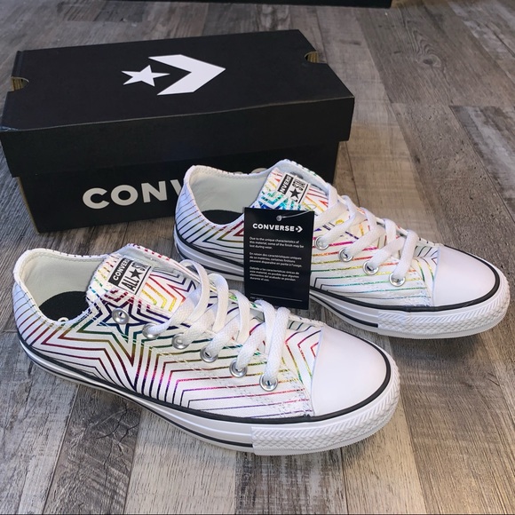 Converse Shoes - Converse low rise white star rainbow shoes sneaker